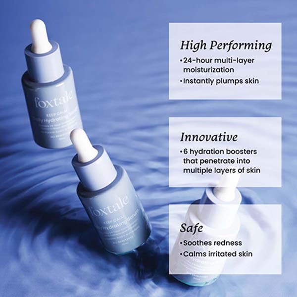 Foxtale Keep Calm Daily Hydrating Serum with Hyaluronic Acid, Aquaporin Boosters 30 ml
