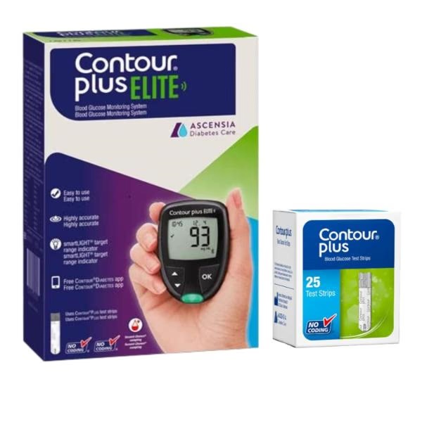 Contour Plus Elite Blood Glucose Monitor with Free Strips 25's