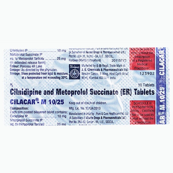 Cilacar M 10/25mg Tablet 10'S