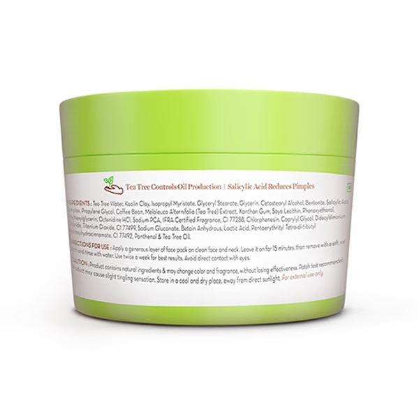 Mamaearth Tea Tree Oil Control Face Pack with Tea Tree & Salicylic Acid Normal to Oily Skin 200 gm