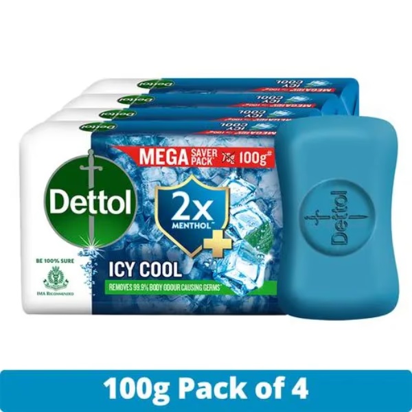 Dettol Soap - Icy Cool (Pack Of 4 x 100 g)