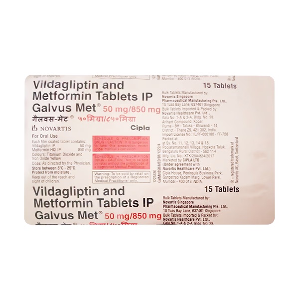 Galvus Met 50/850mg Tablet 15'S