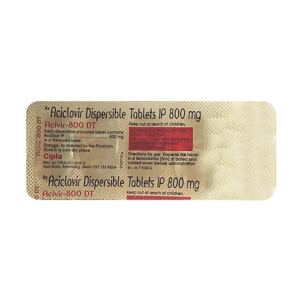 Acivir DT 800mg Tablet 5'S