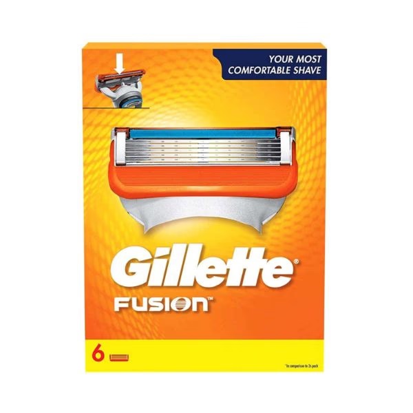 Gillette Fusion Manual Blades - 6 Count for Styling Back Blade 6's
