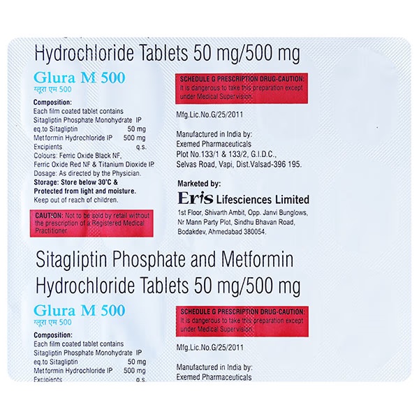 GLURA M 500 Tablet 15's