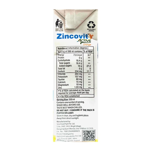 ZINCOVIT ACTIVE ORANGE Liquid 200ml