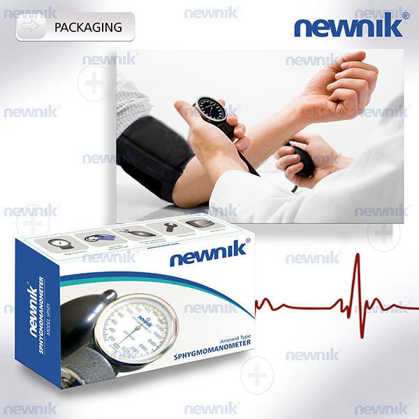 Newnik Aneroid Type Sphygmomanometer with Free Stethoscope (SP501)