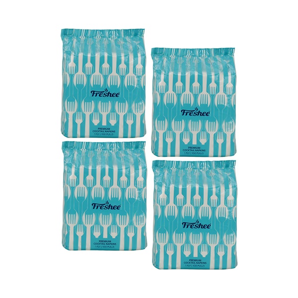 Freshee 1 Ply Premium Cocktail Napkins (Pack of 4)
