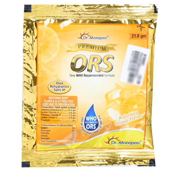 Dr.Morepen Premium ORS Powder - Refreshing Orange 21.8 g