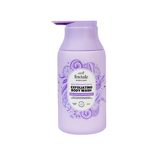 Foxtale Exfoliating Body Wash 2% Salicylic Acid, Zinc PCA, Reduces Body Acne, Smoothens Skin 250 ml