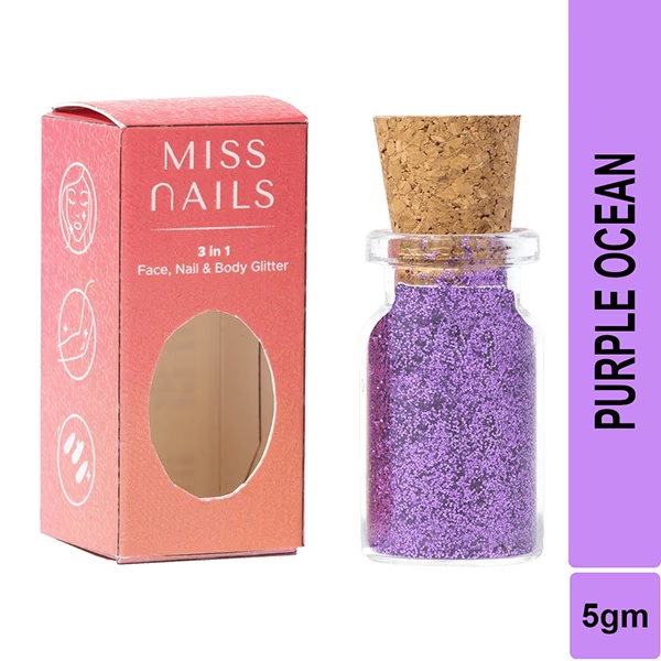 Miss Nails 3 In 1 Glitter Purple Ocean 19 5 gm