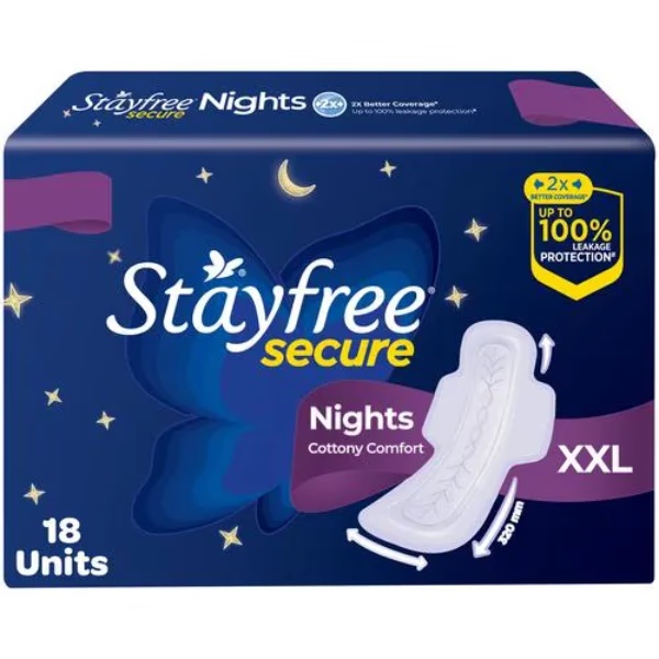 Stayfree Secure Nights Cottony Comfort XXL Pads 18's