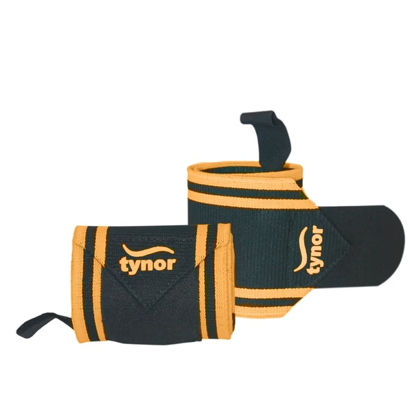 Tynor Wrist Wrap with Thumb Loop (UN) - Black & Orange
