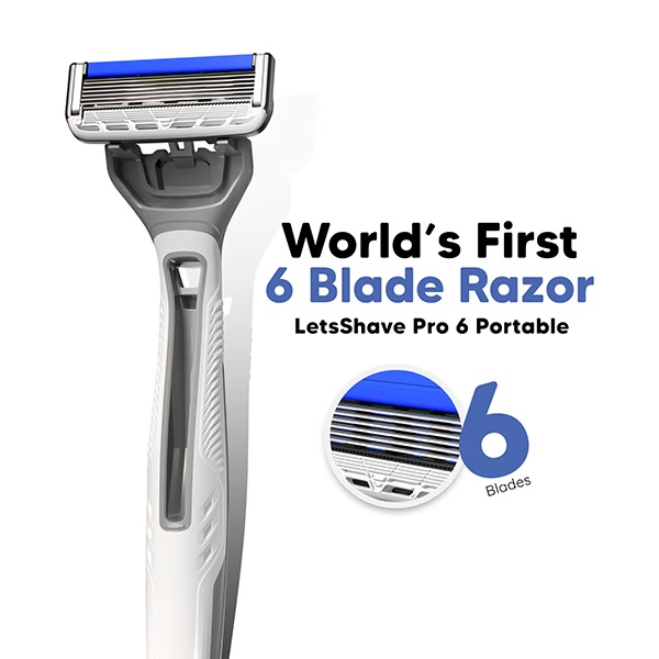 Letsshave Pro 6 Portable Kit (Razor + Shave Gel + After Shave Balm+Travel Pouch + Razor Travel Cap) 1's