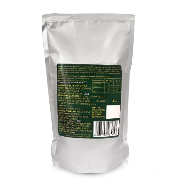 So Sweet 100% Natural Sugarfree Sweetener Stevia Spoonable Powder 1000 gm