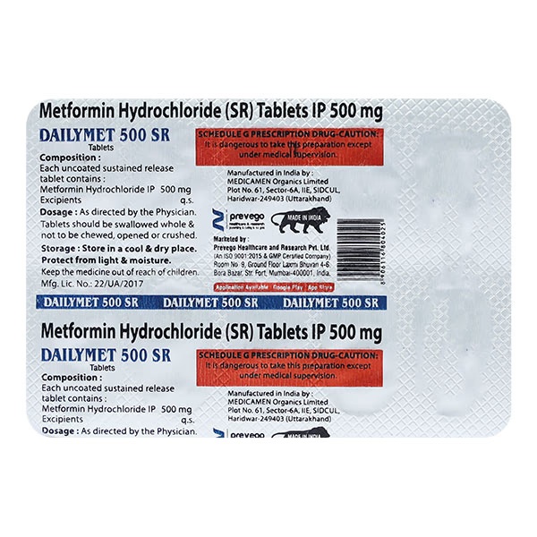DAILYMET 500 SR Tablet 10's