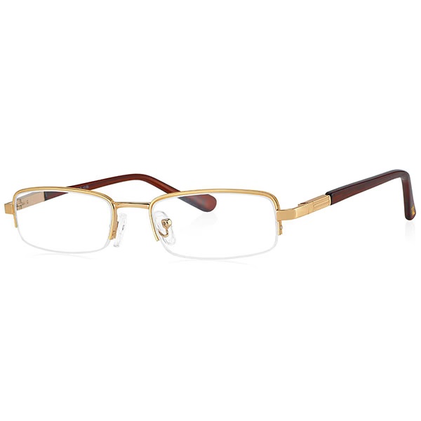 Klar Eye Half Rim Rectangle K-1011 Reading Glass - Gold  (Optical Power +1)