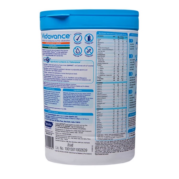 Vidavance Nutrition Supplement Powder for Diabetes & Pre-Diabetes Jar - Vanilla Flavour 400 g