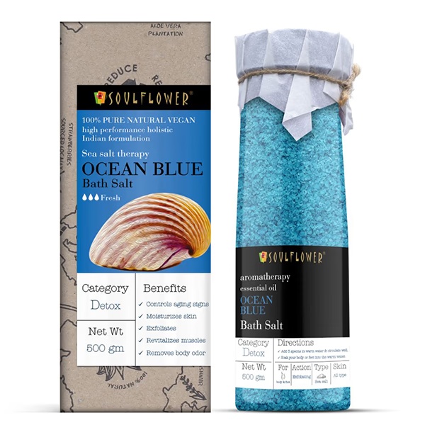 Soulflower Ocean Blue Bath Salt 500 gm