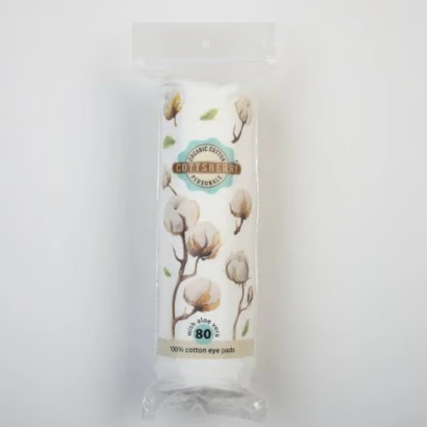 Cottsberry Organic Cotton Round Eye Pads with Aloevera 80's