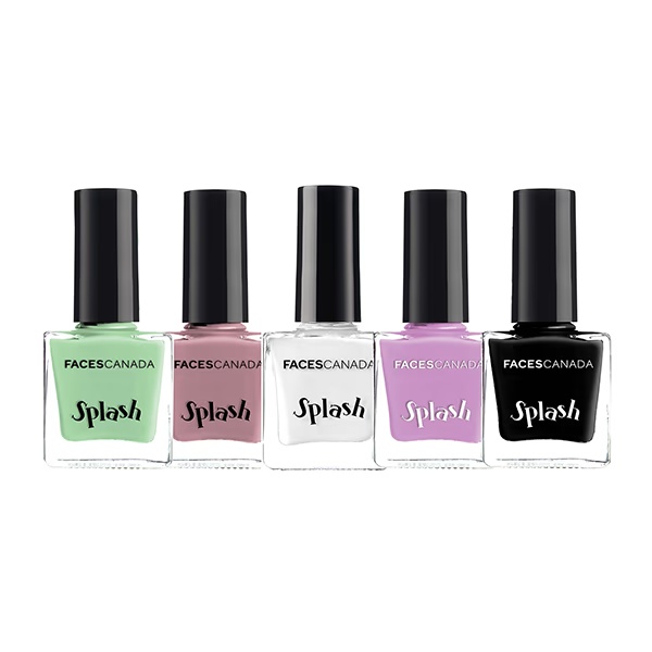 Faces Canada Splash Nail Combo - Linty + Floral Dream + Viola + Black Beauty + White O White 8ml Each 5's