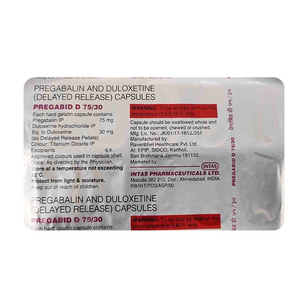 PREGABID D 75/30 Capsule 10's