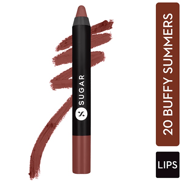 SUGAR Cosmetics Matte As Hell Crayon Lipstick - 20 Buffy Summers (Mid - tone Warm Nude) 2.8 gm