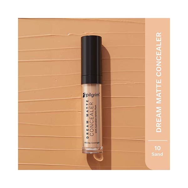 Pilgrim Full Coverage Concealer Crease Resistance & Lightweight with Matte Finish Sand-10 7.3 ml