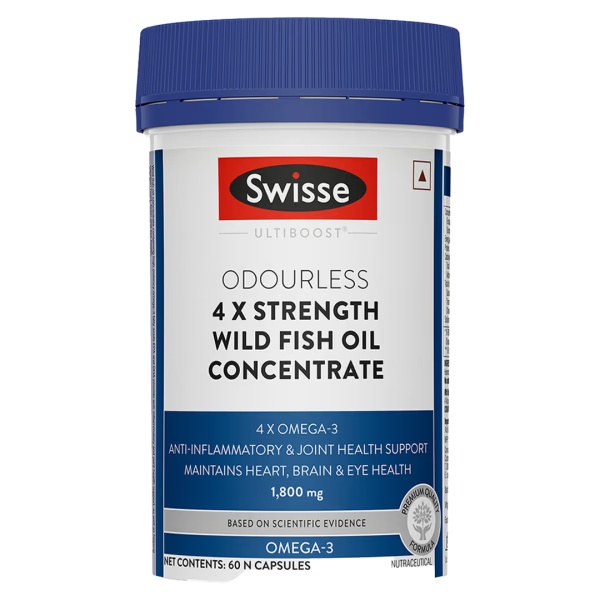 Swisse Ultiboost Odourless 4 X Strength Wild Fish Oil Concentrate Capsule 60's