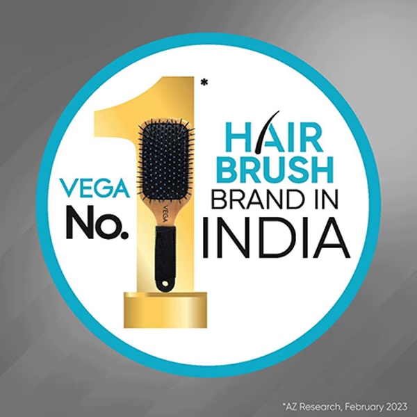 Vega Flat Hair Brush for Men and Women, Reduces Snags, Detangle and Tangles (E34-FB) 76 gm