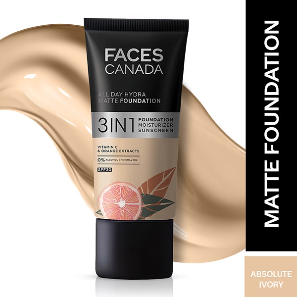 Faces Canada All Day Hydra Matte Foundation 3-In-1 Foundation + Moisturizer + SPF 30 24 Hr Aloe Hydration & Vitamin C 10Hr Long Wear Absolute Ivory 012 25ml 1 7840-faces-canada-all-day-hydra-matte-foundation-3-in-1-foundation-moisturizer-spf-30-24-hr-aloe-hydration-amp-vitamin-c-10hr-long-wear-absolute-ivory-012-25ml-1.jpg