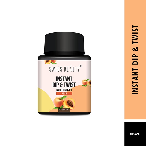 SWISS BEAUTY Instant Dip & Twist Nail Paint Remover (Peach) 80 ml
