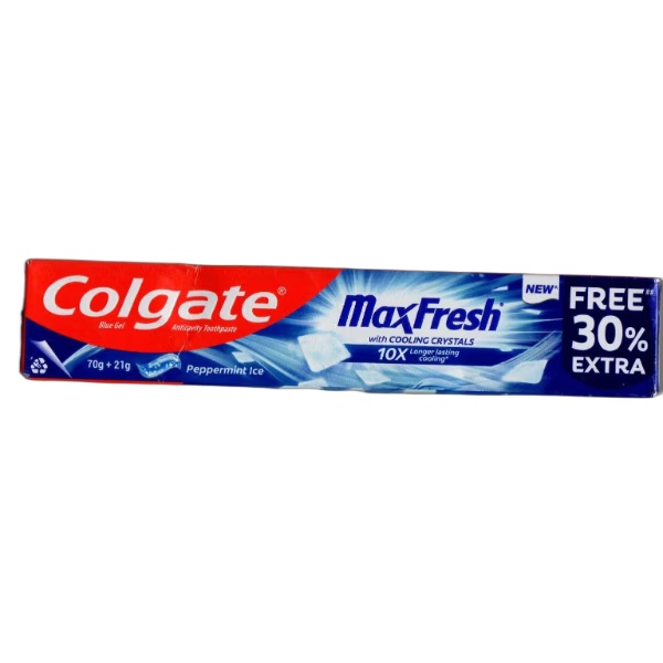 Colgate MaxFresh with Cooling Crystals Anticavity Toothpaste - Spicy Fresh (70 gm + 21 gm Free)