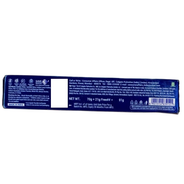 Colgate MaxFresh with Cooling Crystals Anticavity Toothpaste - Spicy Fresh (70 gm + 21 gm Free)