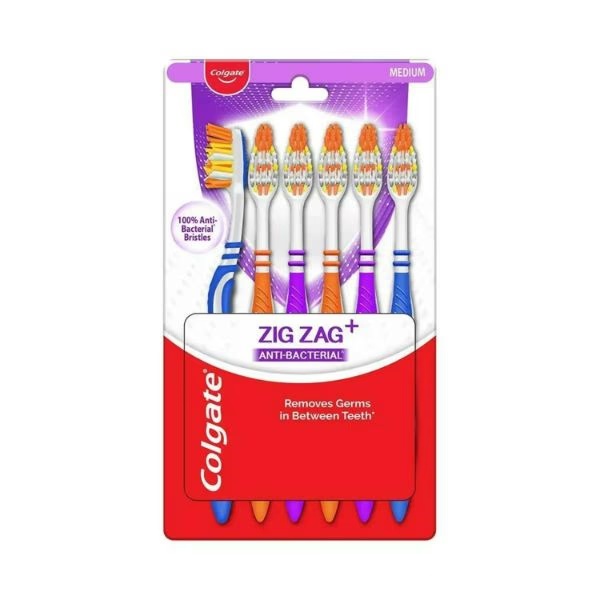 Colgate-Palmolive, Colgate ZigZag (Medium) Multicolor Toothbrush (Pack of 6) 1's