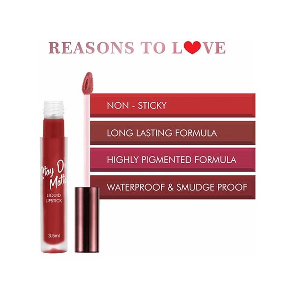 Beauty People Stay on Matte Liquid Lip Color with Spf 15 10 Romantic 3.5 ml