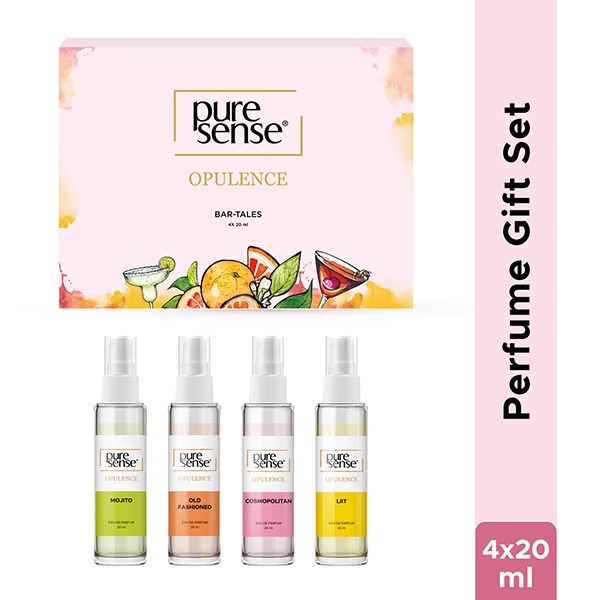 Pure Sense Bar-Tales Perfume Long Lasting Womens Fragrance Travel Gift Set (4x20ml)