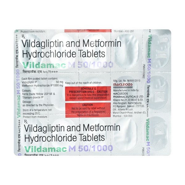 VILDAMAC M 50/1000mg Tablet 15's