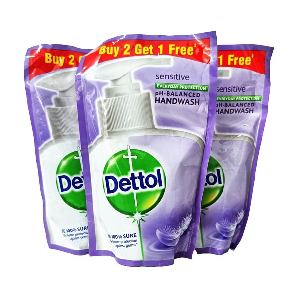 Dettol pH Balanced Handwash - Sensitive (2 x 175 ml + 1 x 175 ml Free)