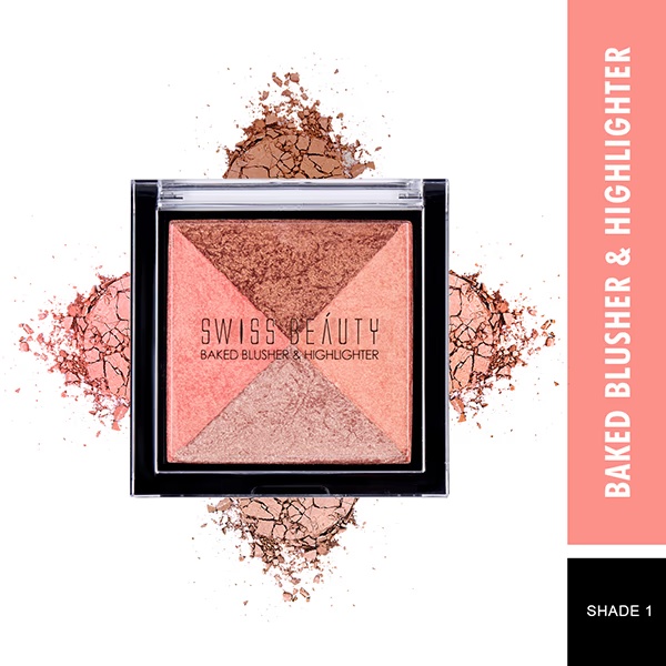 Swiss Beauty Baked Blusher & Highlighter - (Shade-1) 7 gm
