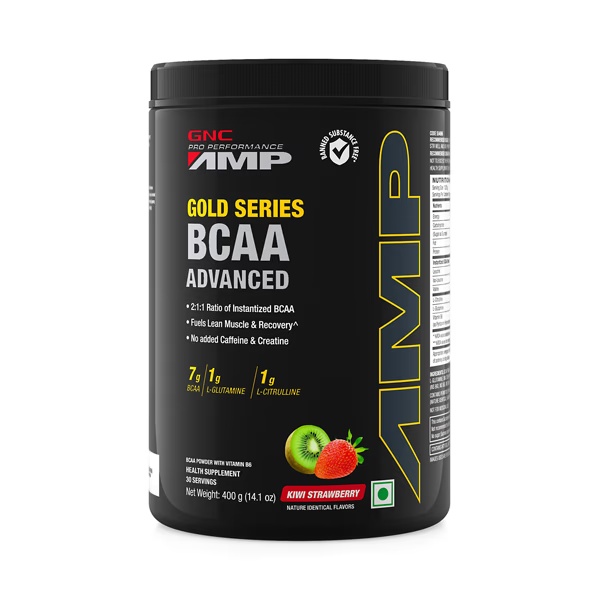 GNC AMP Gold Series BCAA Advanced Powder with Vitamin B6 - Kiwi Strawberry Flavour 400 gm 1 8253-gnc-amp-gold-series-bcaa-advanced-powder-with-vitamin-b6-kiwi-strawberry-flavour-400-gm-1.jpg