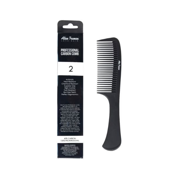 Alan Truman CB-02 Wide-Teeth Handle Carbon Comb 1's
