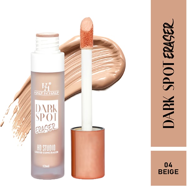 Half N Half Dark Sport Eraser Hd Liquid Concealer Creamy Texture High Coverage Light Weight Concealer for Face Makeup 04 12 ml