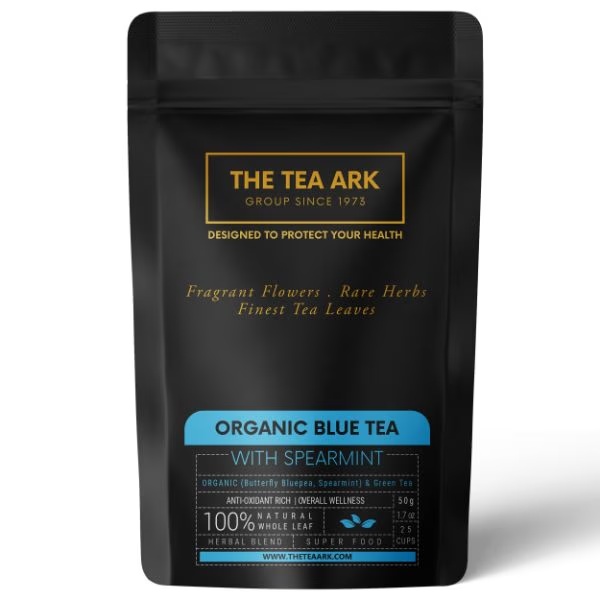The Tea Ark Organic Blue Tea Powder - Spearmint 50 gm (Pouch)