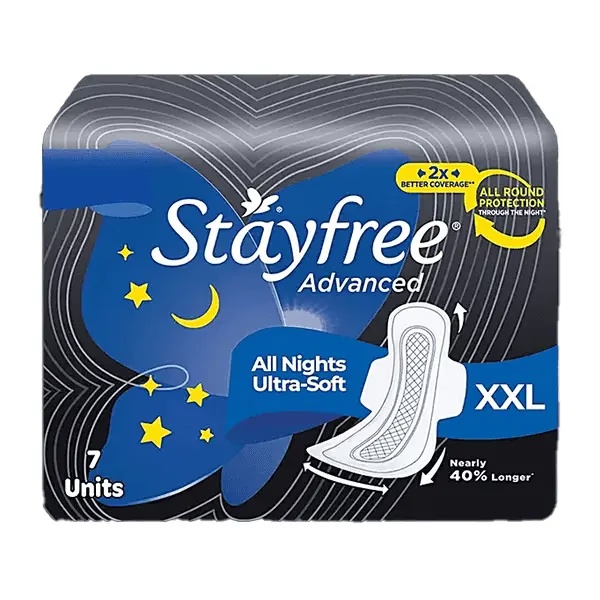 Stayfree Advanced All Nights Ultra-Soft Sanitary Pads (XXL) 7's