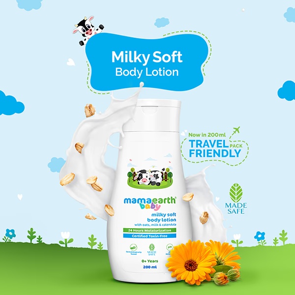 Mamaearth Milky Soft Body Lotion for Babies with Oats, Milk & Calendula 200 ml