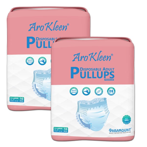 AroKleen Premium Pull Ups Disposable Adult Diaper (XL) (96 cm - 165 cm) (Pack of 2 x 10's) 1's