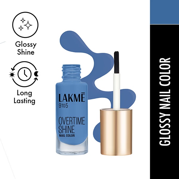 Lakme 9 To 5 Primer + Gloss Nail Color Indigo Ink 6 Ml