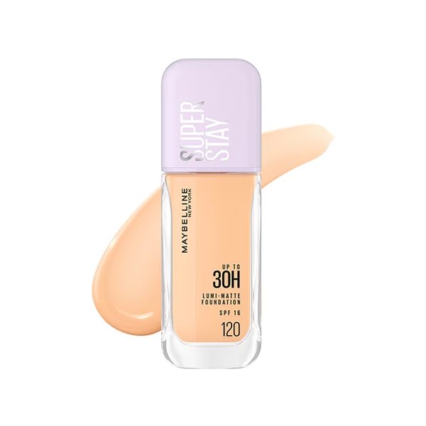 Maybelline New York Super Stay Lumi-Matte Liquid Foundation 30H Longwear Yet Light-As-Air, 120 35 gm