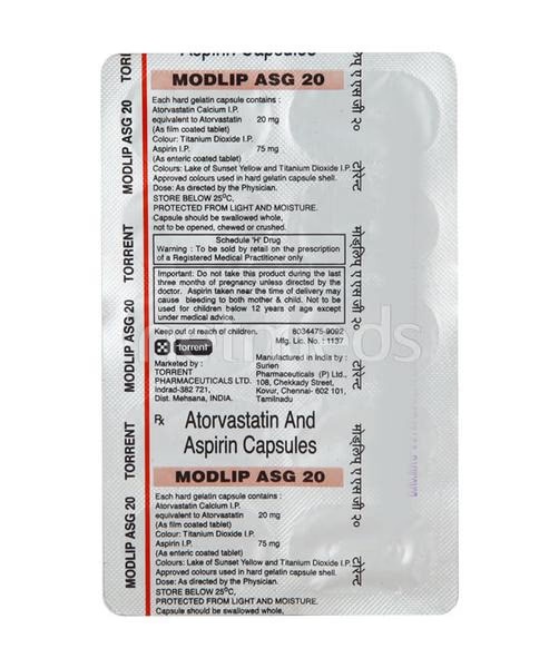 Modlip Asg 20mg Capsule 10'S